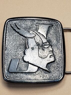 Silver Men's Square Belt Buckle with Raised Warrior Profile